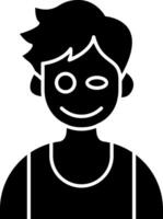 Flirty Smiling Face of Boy solid vector
