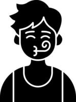 Boy Celebrating with Party Look solid vector