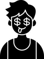 Greedy Emotion of Young Boy solid vector