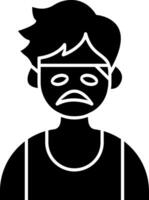 Sick Feeling Expression of Boy solid vector