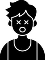 Dizzy Face Reaction of Boy solid vector