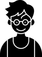 Boy Wearing Nerd Glasses solid vector