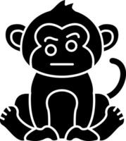 Monkey With Eyebrows Solid vector