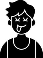 Dead Faced Expression Boy solid vector