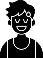 Relieved Emotion Face of Boy solid vector