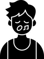 Boy Singing with Passion solid vector