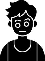 Boy with Raised Eyebrows solid vector