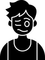 Woozy Expression on Young Boy solid vector