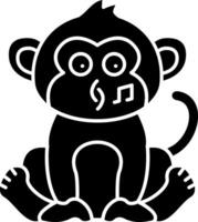 Whistling Monkey Icon Solid vector