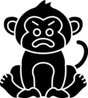 Angry Monkey Face Solid vector