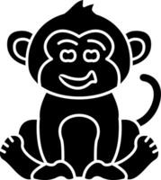 Grinning Monkey Emoji Solid vector