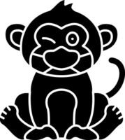 Monkey Wearing Mask Solid vector