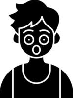 Boy with Surprised Expression solid vector