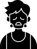 Boy Sweating from Stress solid vector