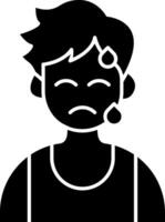 Boy Cold Sweating Nervous Mood solid vector