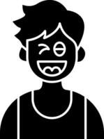 Naughty Face Expression of Boy solid vector