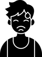 Embarrassed Red Face of Boy solid vector