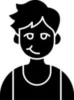 Boy with Wry and Ironic Smile solid vector