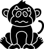 Nervous Monkey Face Solid vector