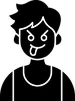 Boy Mocking with Funny Face solid vector