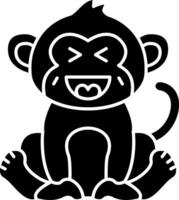 Laughing Monkey Emoji Solid vector