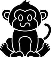 Confused Monkey Face Solid vector