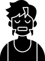 Boy Feeling Cold and Shivering solid vector