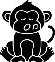 Singing Monkey Loudly Solid vector