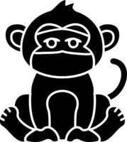 Ninja Monkey Masked Solid vector