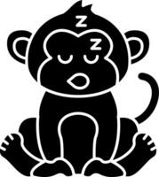 Sleeping Monkey Pose Solid vector