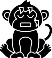 Cold Monkey Shivering Solid vector