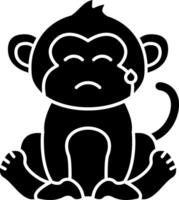 Cold Sweat Monkey Icon Solid vector