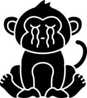 Monkey Loudly Crying Solid vector