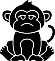 Sad Monkey Emoji Solid vector