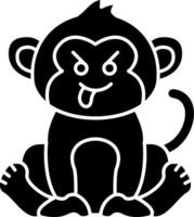 Mocking Monkey Face Solid vector