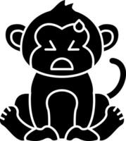 Sad Yet Relieved Monkey Solid vector