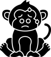 Anxious Monkey With Sweat Solid vector