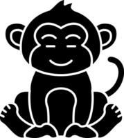 Happy And Relieved Monkey Solid vector