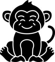 Monkey Jumping With Joy Solid vector