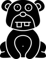 Ugly Expression Bear Solid vector