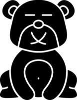 Muted Mouth Bear Solid Graphic vector