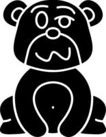 Drunk Bear Expression Solid vector