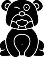 Bear Wearing Mask Solid Style vector