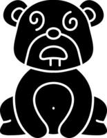 Dazed Bear Expression Solid Drawing vector