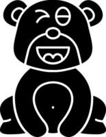 Naughty Bear Expression Solid Icon vector