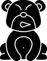Grimacing Bear Face Solid Design vector