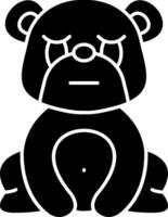 Loud Crying Bear Solid Emoji vector