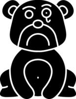 Detective Bear Style Solid Graphic vector