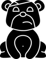 Bear With Head Bandage Solid Design vector