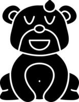 Relieved Bear Emotion Solid Graphic vector